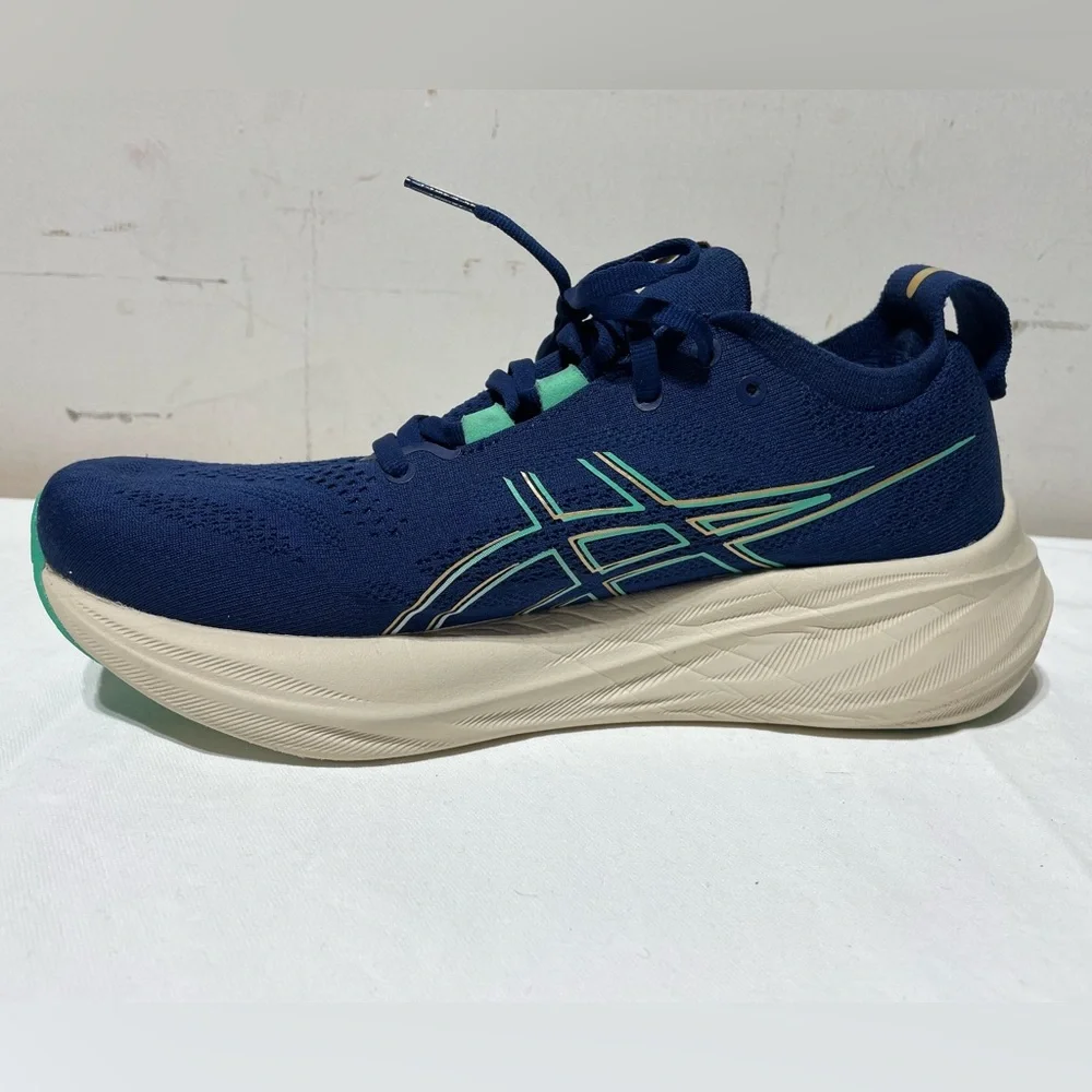 ASICS Womens Gel-Nimbus 26 Size 9 Blue Expanse Aurora Green 1012B601-400 - Picture 11 of 16